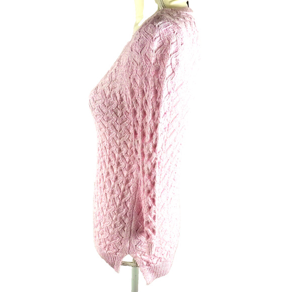 Talbot's Petite Women's Small Pink Sweater Size P Quarter Sleeve Lose Weave - Picture 3 of 8
